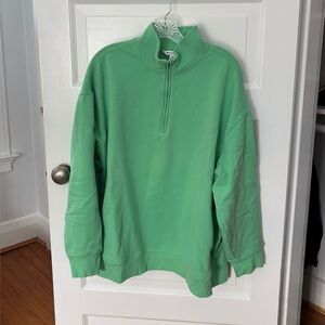 Athleta Kelly Green Forever Fleece 1/4 Zip Sweatshirt Women’s XL